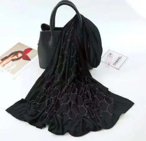 

J7 10 шт. высокое качество алмаз Джерси-шарф хлопок обычная эластичность шали Макси хиджаб длинный мусульманский головной убор длинные шарфы/...