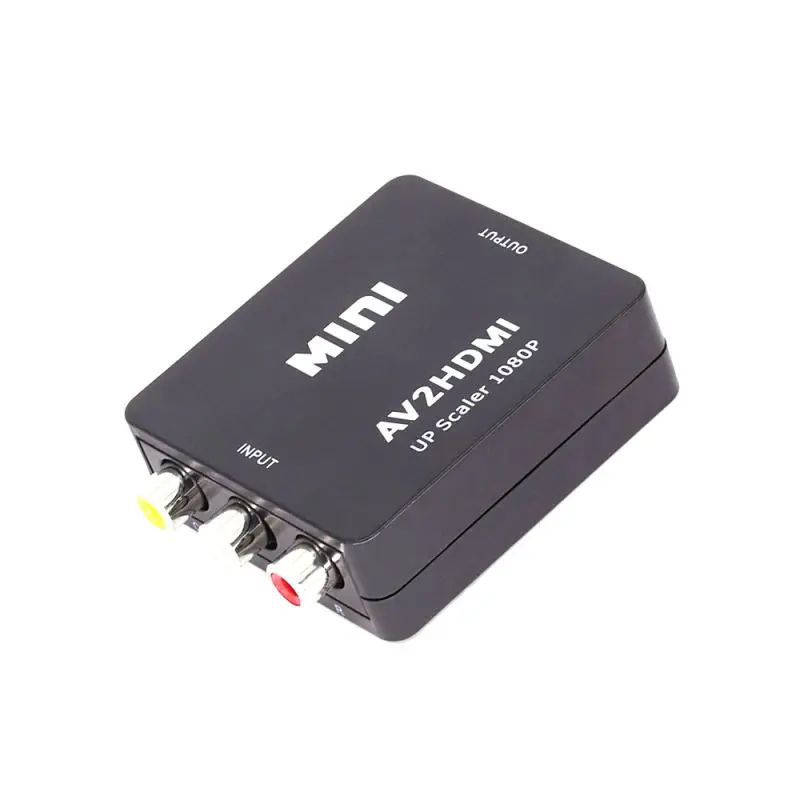 Powered AV / 3 RCA To HDMI Converter Composite Audio Video A/V CVBS Adapter Box With Power Upscaler 1080P 720P |