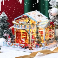 chinese style series diy dollhouse wooden house handmade miniature furniture led lights home wedding birthday christmas gift