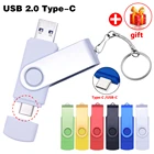 Новый флеш-накопитель 2 в 1 Type-C, 256 ГБ, usb-накопитель 128 ГБ, 64 ГБ, Флешка 32 Гб, флэш-накопитель для телефонов AndroidПК