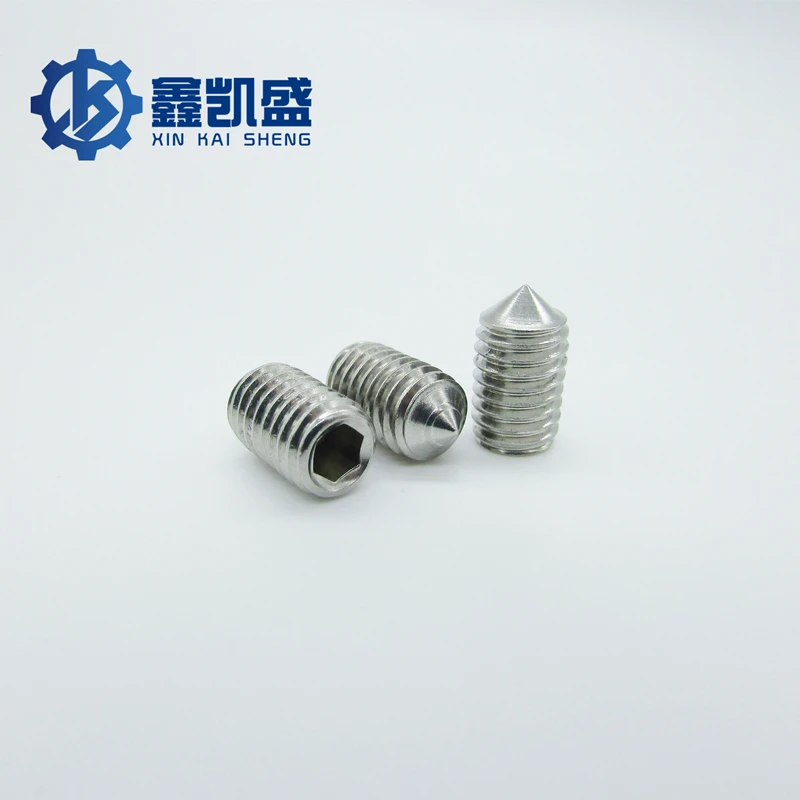 

50PCS / 100PCS M10 DIN914 Headless Screw Hexagon Point Fastener Stainless Steel 304 Hexagon Point Set Screw Tapered End Bolt