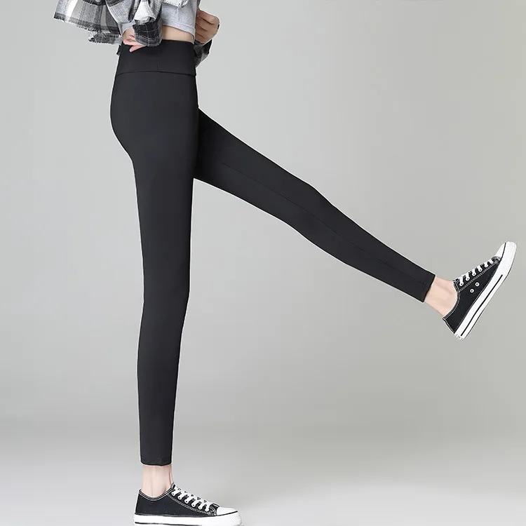 

S-4XL Акула кожаные штаны Весна женская тонкая эластичная повязка на головку одежда облегающие вентиляции брюки летние брюки с высокой талие...