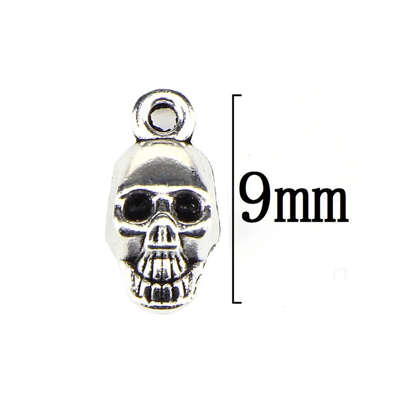 

10PCS/pack Fashion Halloween Charms Antique Alloy Skull Charms Pendant Jewelry Findings For DIY Craft Making