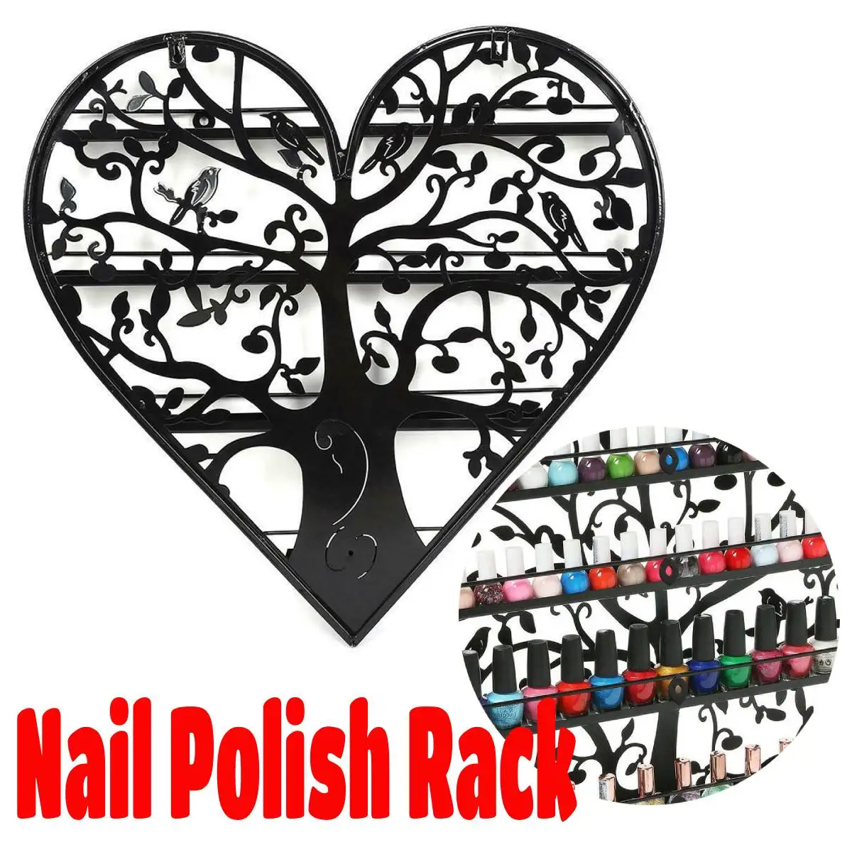 

4-ярусный выставочный стенд лак для ногтей, метал настенное крепление Дисплей Организатор стойки сердце Форма держатель для настенного мон...
