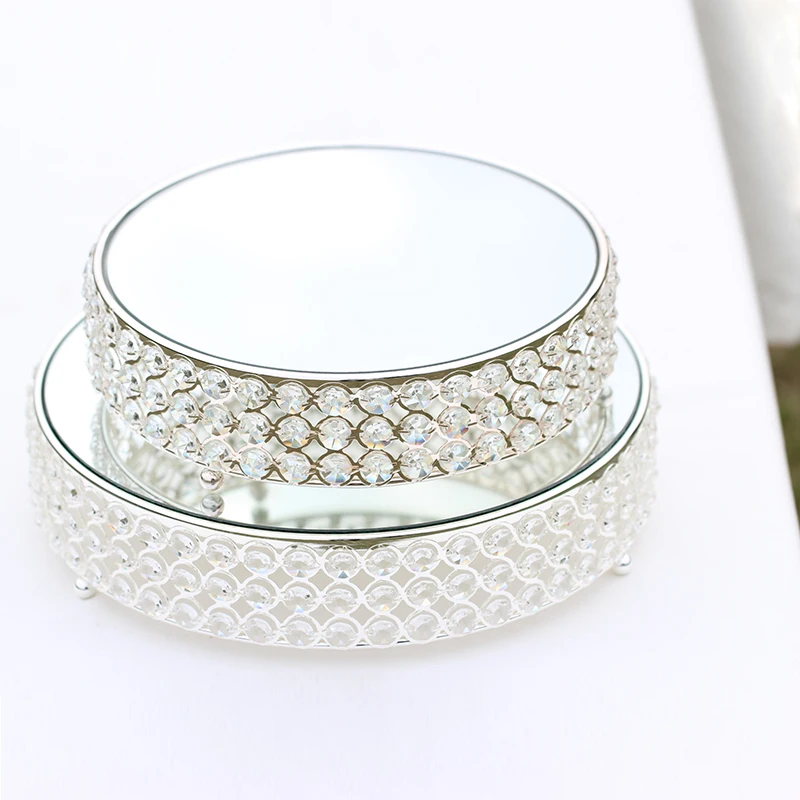 

Simple modern metal crystal cake stand European platform wedding round cake tray desktop tool wedding CY528