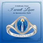Обручальное кольцо с изображением Богородицы, Молитвенное христианское религиозное верующее кольцо, помолвка, Подарок на годовщину