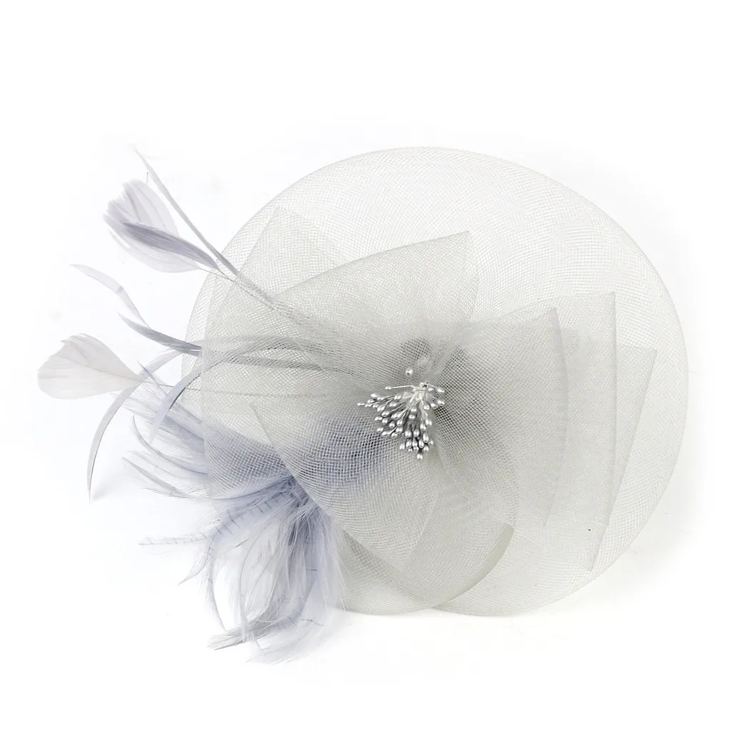 

Fascinators Hat Women Flower Mesh Ribbons Feathers Fedoras Hat Headband Or A Clip Cocktail Tea Party Headwewar For Girls