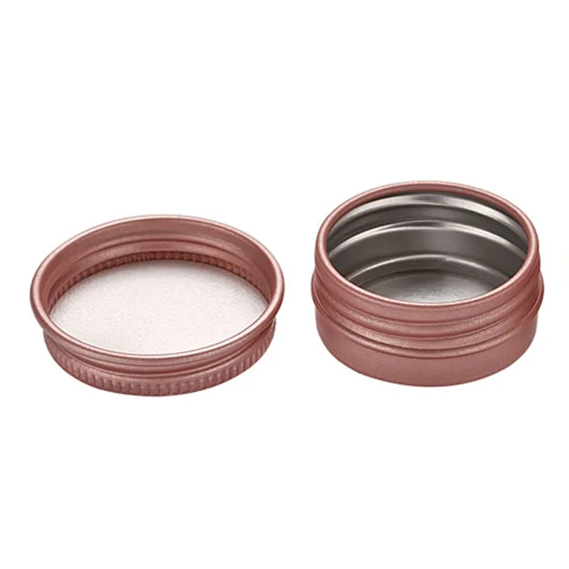 50Pcs Matte Rose Gold 5/10/15/20/30/50/60/100g Aluminum Jar Empty Cosmetic Makeup Lip Balm Gloss Metal Tin Containers | Красота и