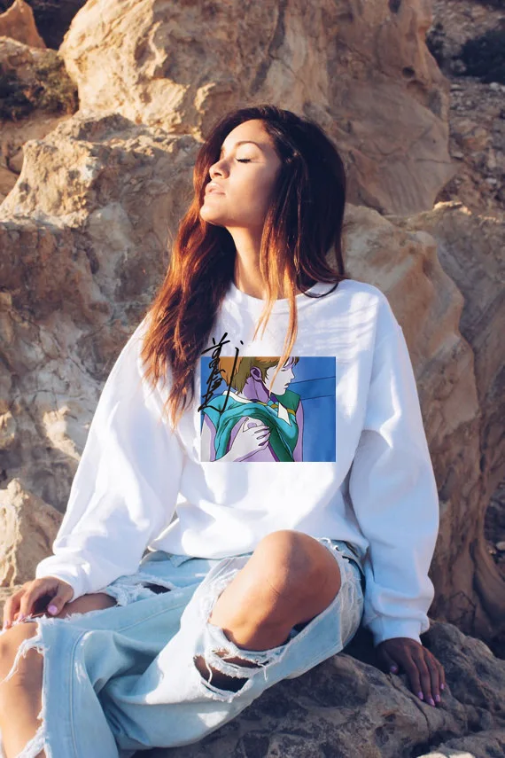 Новая зимняя модная Женская толстовка с длинным рукавом белая женская в стиле