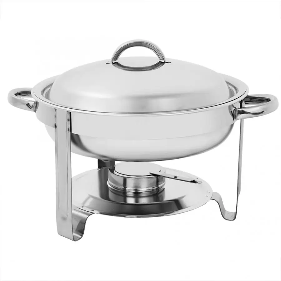 3.5L круглая Жаровня из нержавеющей стали с крышкой спиртовая печь для буфета