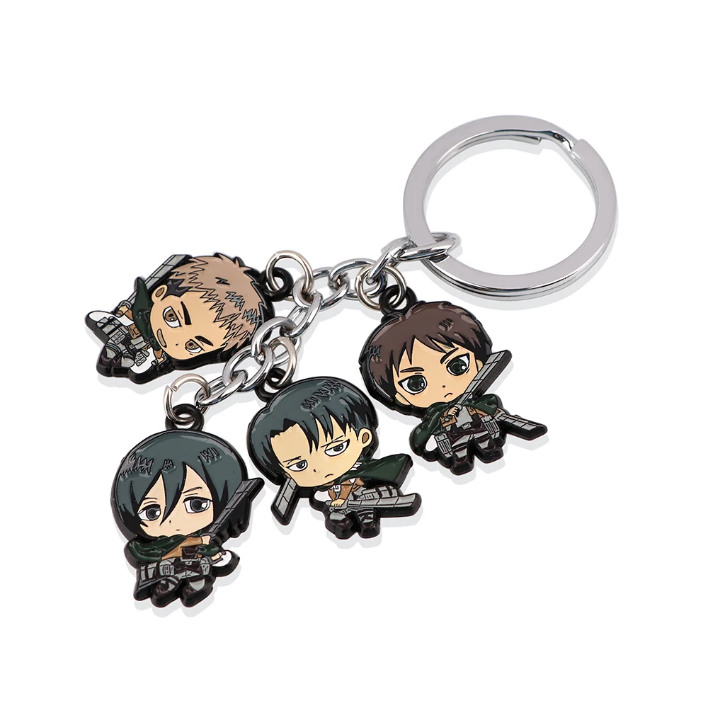 

Cute Anime Attack on Titan Pendant Car Keychains Key Chain Keys Rings Key Holder Creativity Jewelry Accessories Gifts