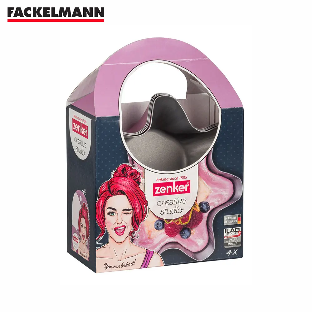 НАБОР Форм для выпечки коржей или кексов FACKELMANN ZENKER Creative studio 4 шт 18 см /
