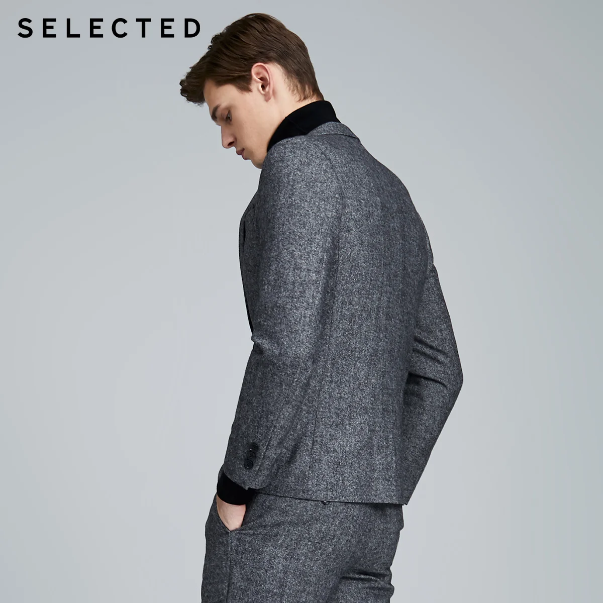 SELECTED Men's Regular Slim Fit Woolen Business Casual Blazer S|419472514 | Мужская одежда