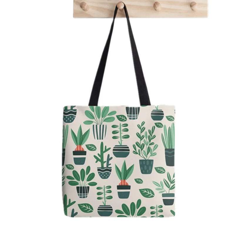 

Женская холщовая сумка-шоппер с цветочным принтом