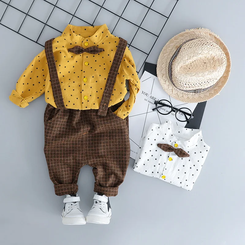 Строгий комплект одежды для новорожденных мальчиков Элегантная одежда малышей