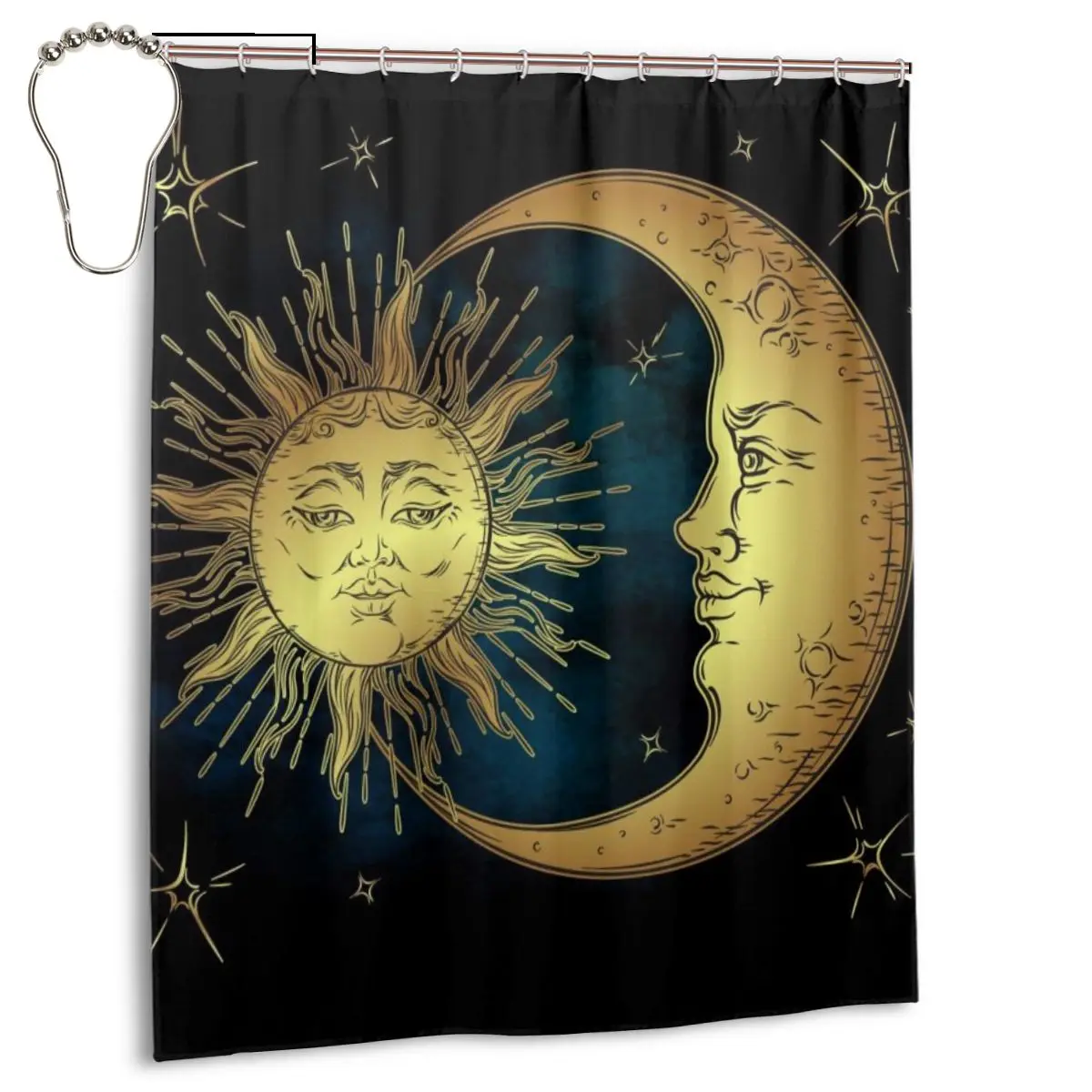 

NEW Indian Mandala Bohemian Shower Curtains Bathroom Curtain Frabic Sun And Moon Waterproof Polyester Bath Curtain with Hooks