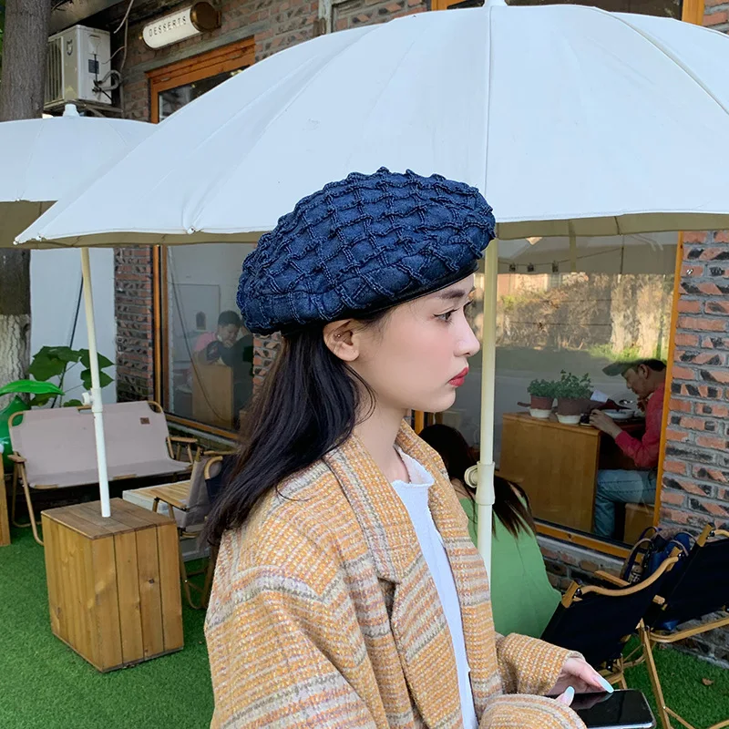 Берет художника Женский Модный берет с плоским верхом в Корейском стиле из