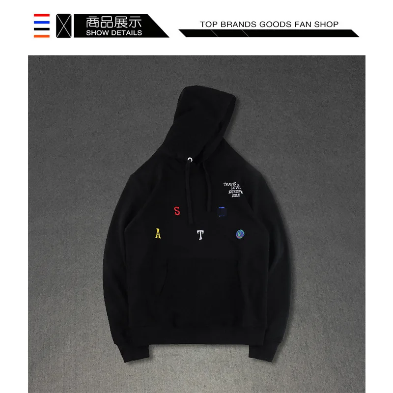 

Hip hop fashion brand Travis Scott same Hoodie cactus Jack smile earth embroidered sweater