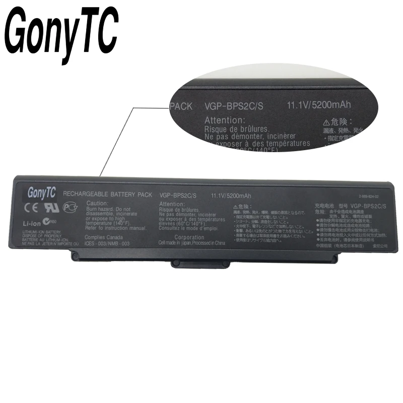 Gonytc VGP BPS2C оригинальный ноутбук Батарея для SONY VAIO VGN VGC LA BPS2 BPS2A BPS2B 11 1 V 5200 мА