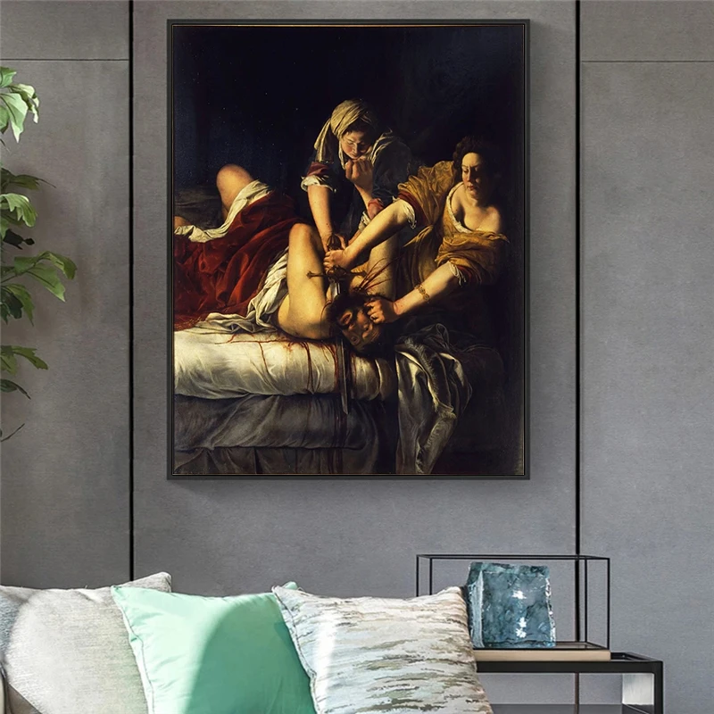 Голофернс Джудит блеск (Artemisia Gentileschi) холст постер украшение живопись | Дом и сад