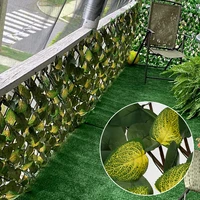 artificial fence ivy hedge expanding trellis privacy screen with double leaves faux ivy fencing panel for indoor outdoor decor