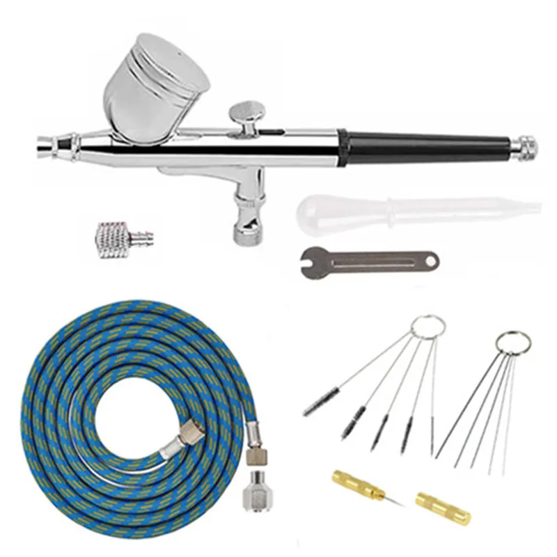 Аэрограф Двойного действия с насадками 0 3 мм 7 куб. См Гравитационный Воздушный