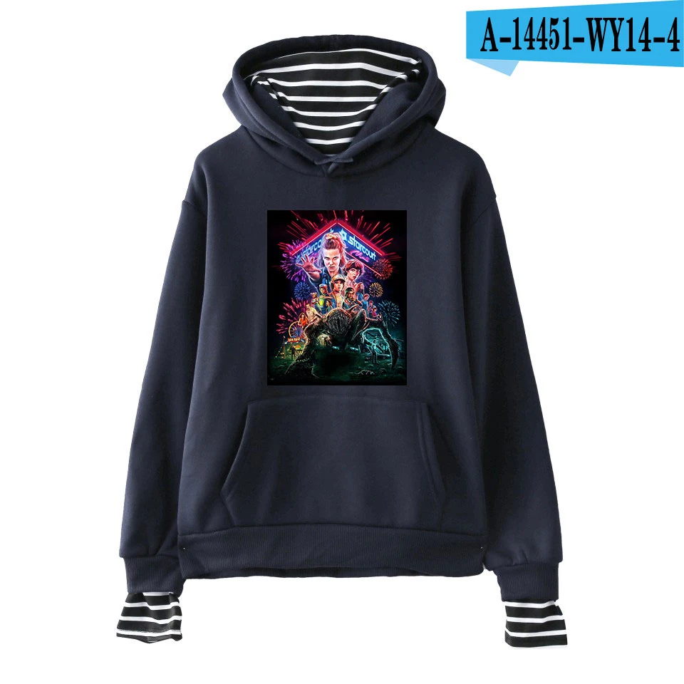 Navy Blue Странные Вещи Hoodeis для мужчин и женщин модная толстовка с капюшоном высококачественные накладные двухкомпонентные дизайнерские толстовки с капюшоном для мальчиков и девочек осенние толстовки - Цвет: Navy Blue
