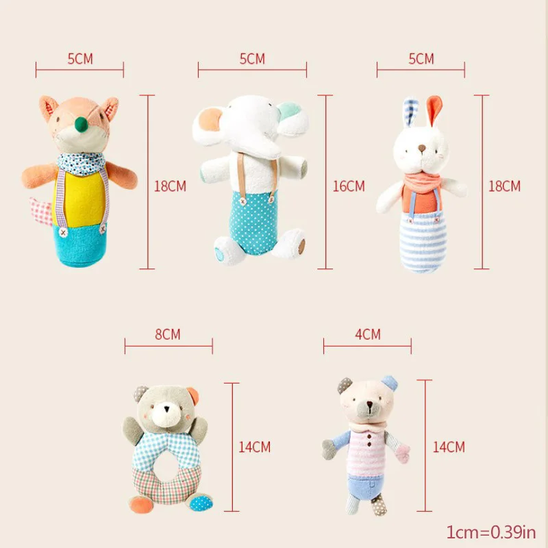 Мультяшные животные детские игрушки для новорожденных милый медведь кролик