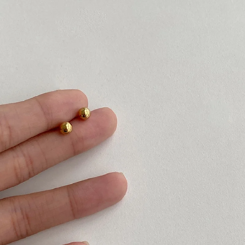 

Mini Ball Earrings For Women Simple Small Gold Piercing Pins Elegant Charms Golden Studs Earring Korean Ladies Ear Jewellery