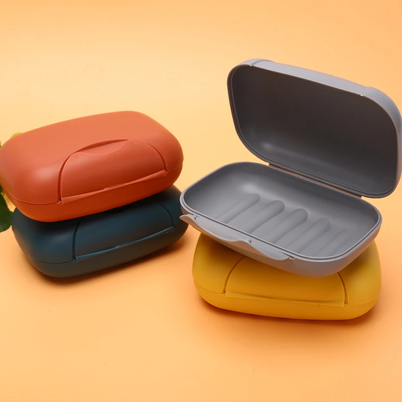 

Four Colors Travel Soap Box Waterproof Leak Proof Stylish Compact Easy To Carry Bathroom Storage Sealed Box Portable Soap Dish