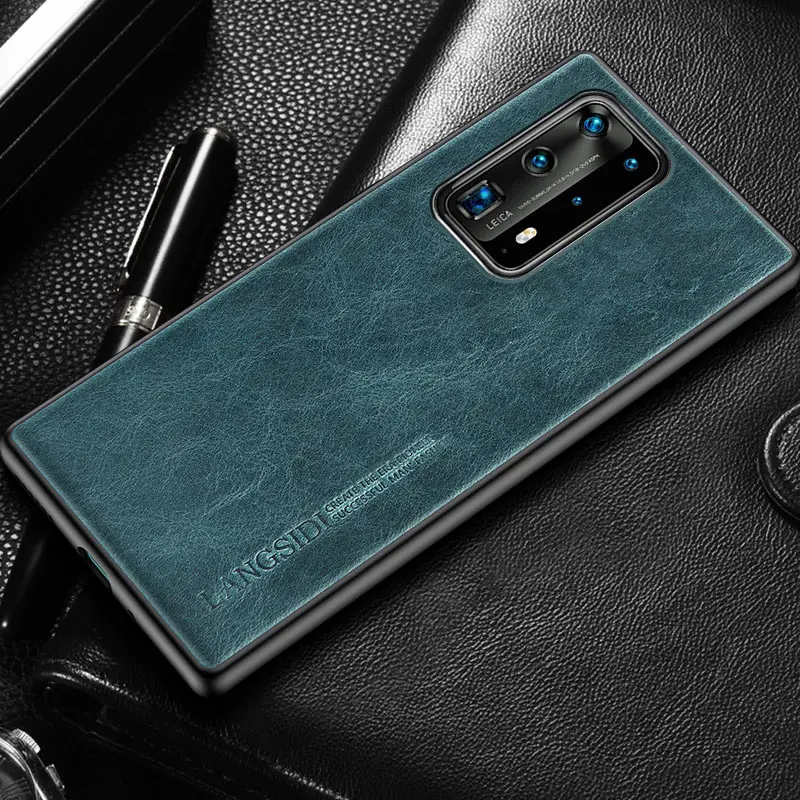 Оригинальный чехол для телефона из вощеной кожи Huawei P40 Pro P20 P30 Lite Y7 Y9 Mate 40 20 Honor 9X 10i 10