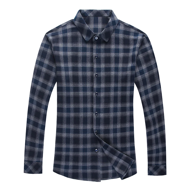 

2021 spring and autumn new men's high-quality boutique all-match long-sleeved shirt / men's plaid slim casual shirt