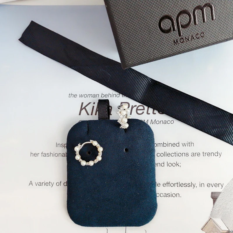 

Curve wave Pearl Earrings 925 pure silver micro inlaid with zircon exquisite fashion temperament personality high-end women