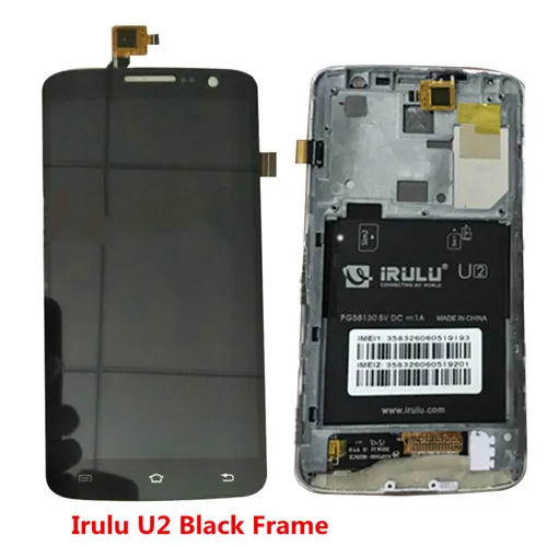 U2 Black Frame Сенсорный экран для IRULU U2 V3, ЖК-дисплей, дигитайзер, сменный модуль в сборе, черный, белый цвет, с рамкой, Irulu Victory V3, датчик - Цвет: U2 Black Frame