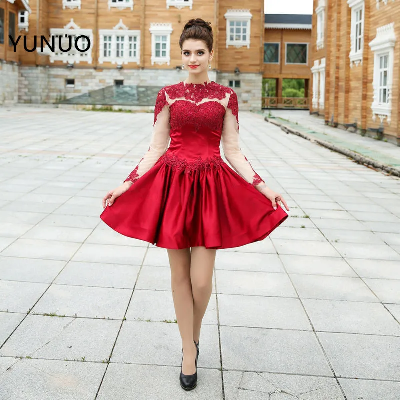 YUNUO Pretty женское Новое красное ТРАПЕЦИЕВИДНОЕ ПЛАТЬЕ для встречи выпускников 2021