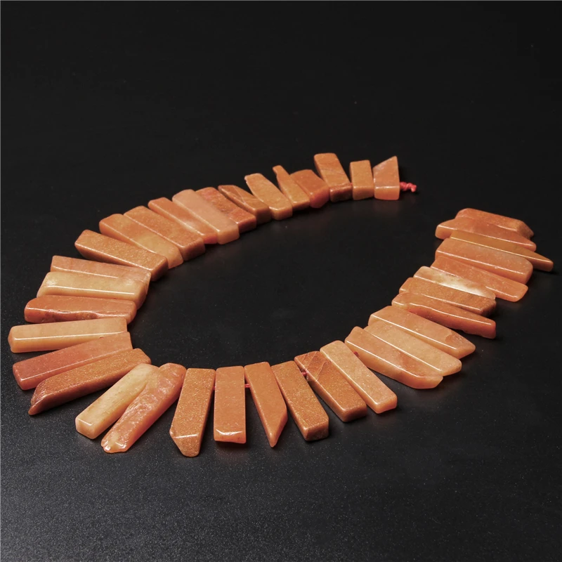 

Бусины Из Красного камня с отверстием сверху, незакрепленные кулоны из натурального авантюрина, для изготовления ожерелья, ювелирных издел...