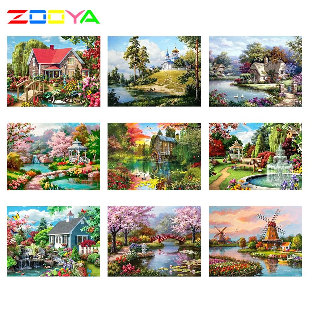 Алмазная 5d Вышивка сделай сам с красивыми стразами пейзаж алмазная живопись