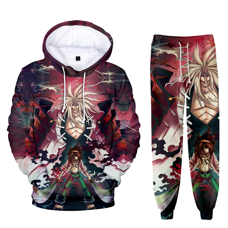 

2021 New 3D Print Shaman King Hip hop Harajuku Long-sleeved Hooded 2Pcs Women/Men Autumn Casual Tracksuit Hoodies Pants