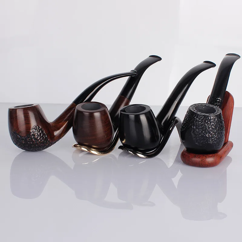 

2019 NEW Durable Wooden Smooth Standard Chimney Smoking Pipes Tobacco Pipe Cigar Gifts Narguile Gift Grinder Smoke Mouthpiece