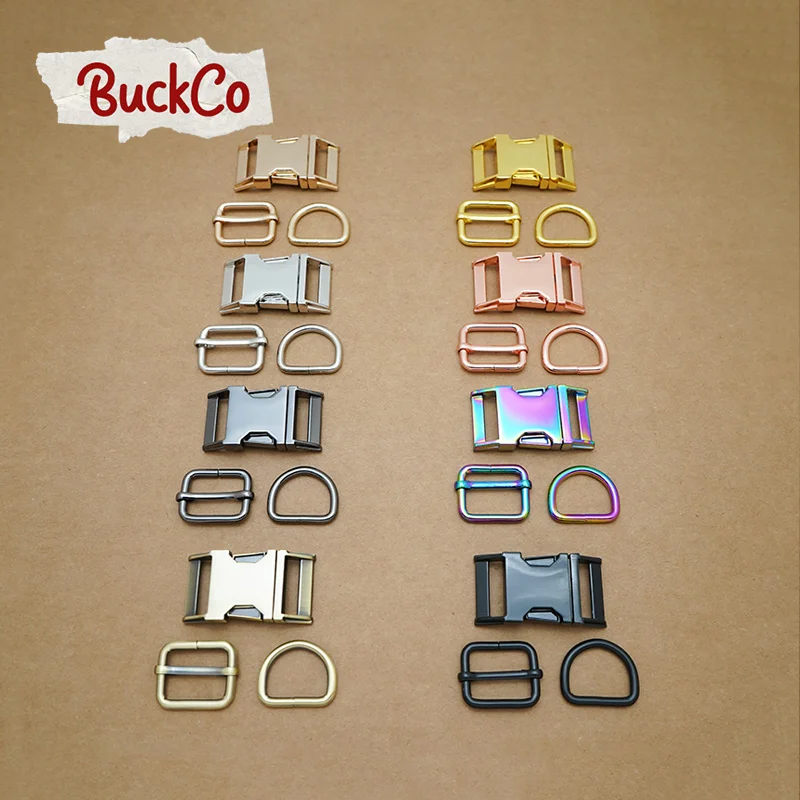 Retailing(metal buckle+adjust buckle+D ring)DIY dog collar 25mm webbing sewing accessory high quality plated buckle 8 colours | Дом и сад