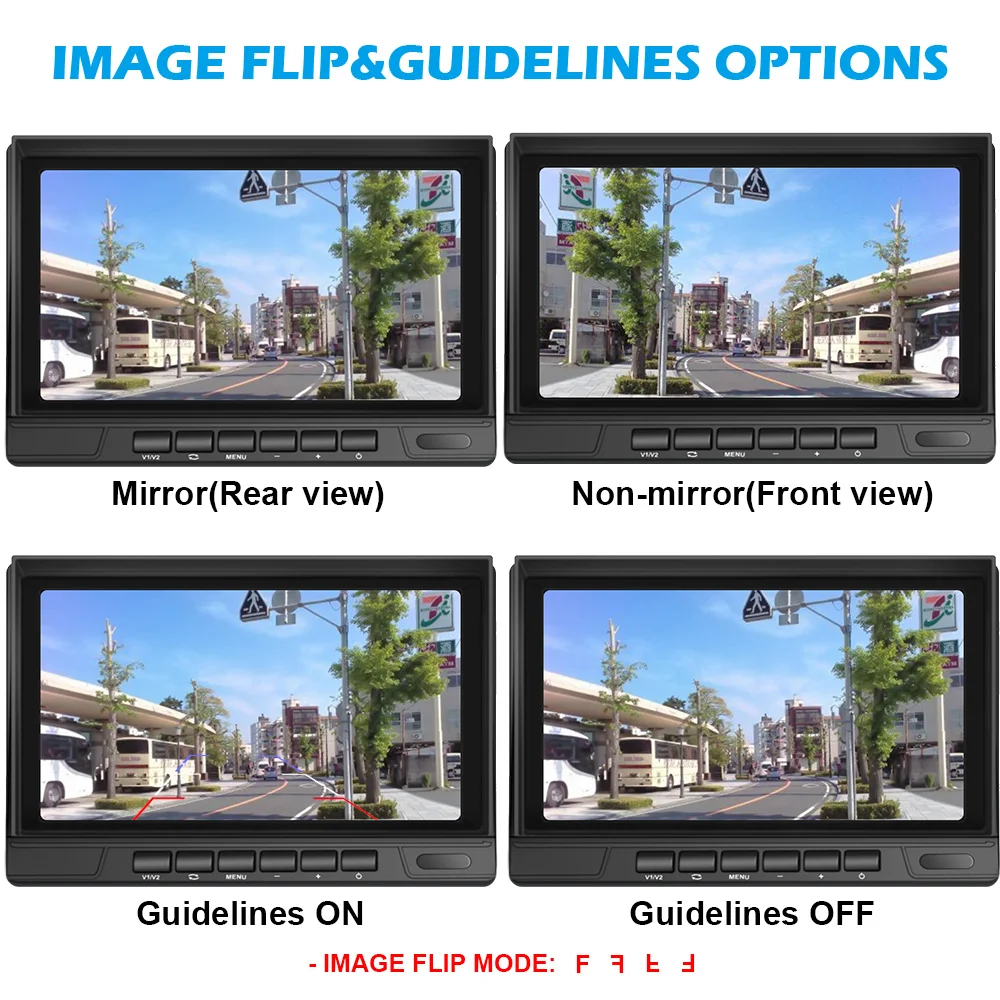 

7 inch Car Monitor AHD Car Screen Recording DVR With IR Night Vision Backup Camera Vehicle Rear View Camera For TRUCK RV BUS