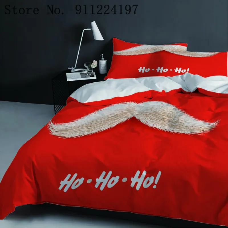 Санта Клаус печати пуховое одеяло покрывало стеганное ватное комплект из 3