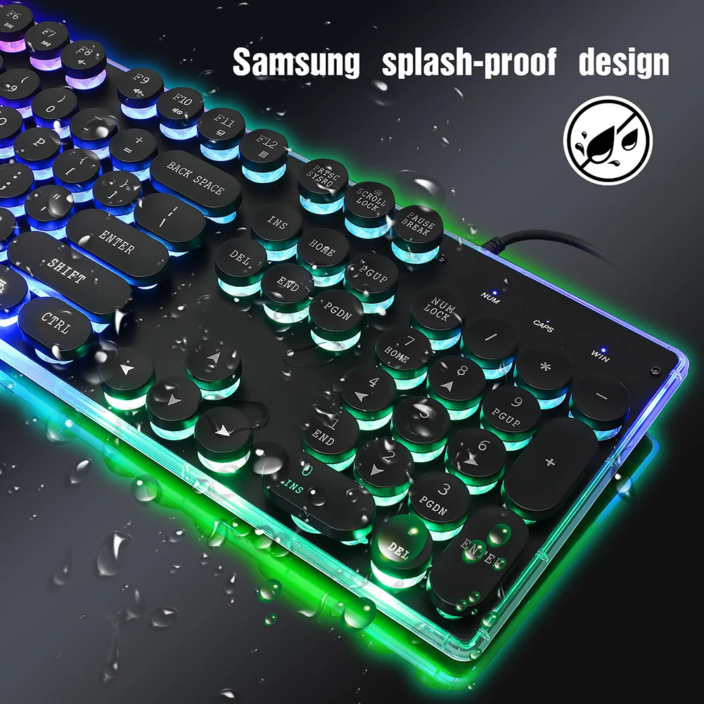 Игровая USB-клавиатура с русской/английской светодиодный кладкой 3 цвета |