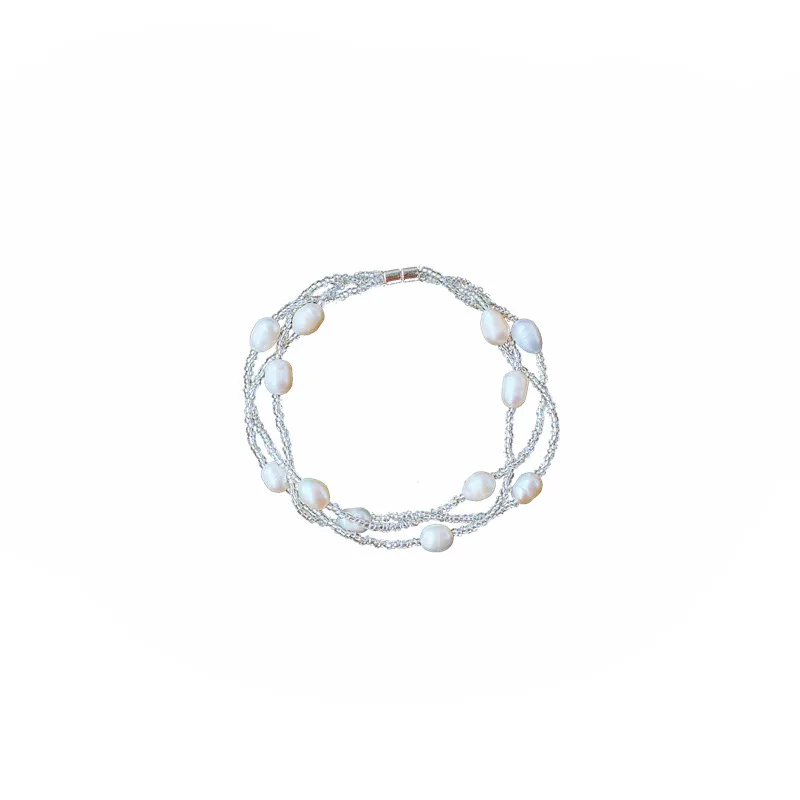 

81727 Hand Woven Natural Freshwater Pearl Lady Bracelet Original Jewelry For Women Promotion Birthday Gift Girlfriend