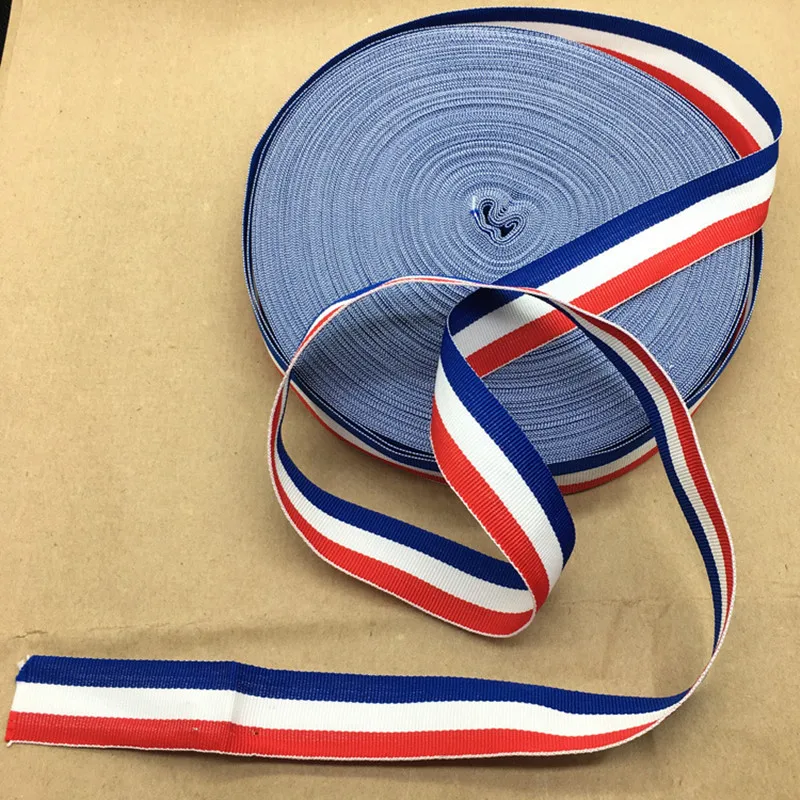 2.5 cm polyester intercolor stripe garments with red white and blue ribbons | Дом и сад