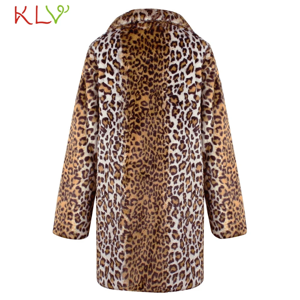 

Women Jacket Leopard Print Faux Fur Winter Warm Pocket Coats Casual Parka Windbreaker Plus Size 2019 Overwear Basic Jackets 19Ag