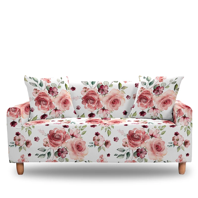 Multicolor Flowers Elastic Sofa Cover For Living Room Full-cover Stretch Corner Couch Covers Universal Slipcovers 1/2/3/4 Seats | Дом и сад