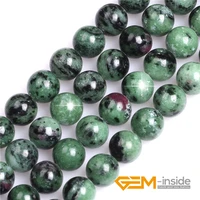 natural stone green rubys zoisite beads selectable size 4681012mm diy beads for jewelry making strand 15 inches