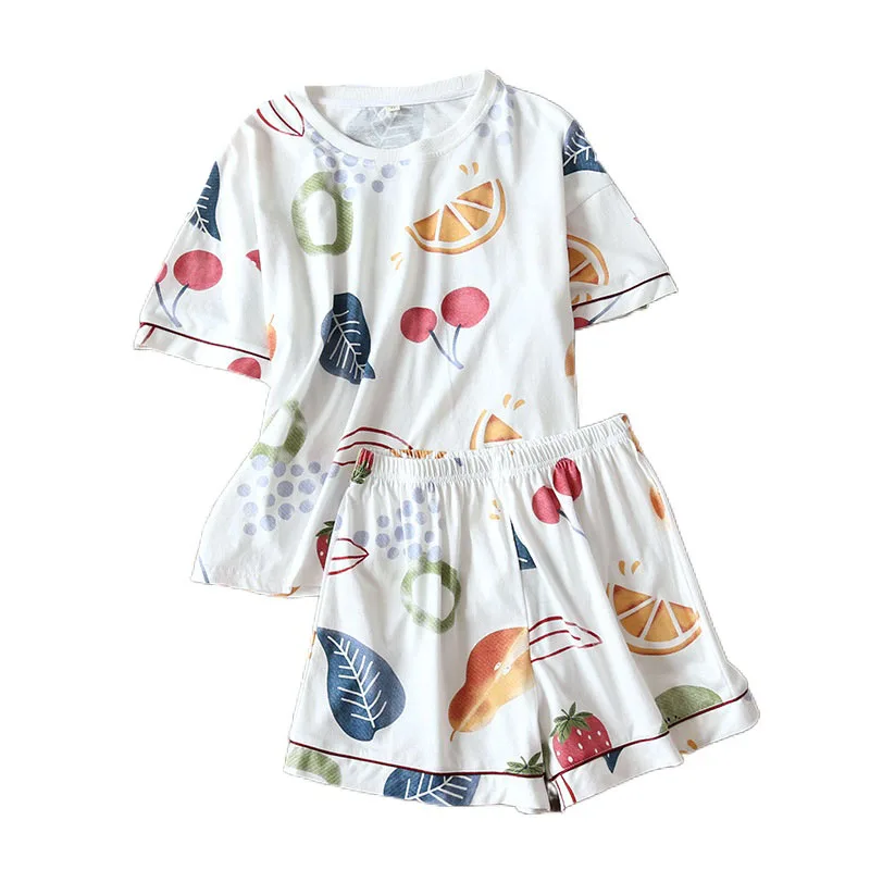 Хлопковая Домашняя одежда пижамы для женщин летняя новинка Дамский пижамный