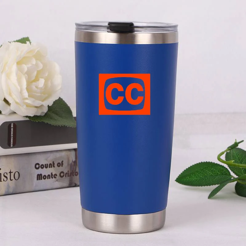 Кружка из нержавеющей стали с двойными стенками, бутылка для воды, автомобильная чашка с принтом логотипа - Цвет: 20oz F